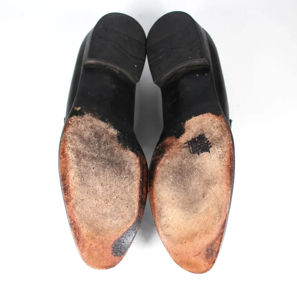 Salvatore Ferragamo Black Leather Silver Gancini Bit Moccasin Loafers 10 D Shoes